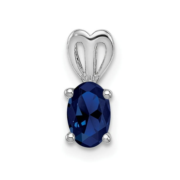 Sterling Silver Rhodium-plated Sapphire Pendant Sterling Silver Rhodium-plated Sapphire Pendant